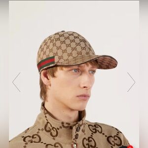Gucci Men’s Original GG Canvas Baseball Hat With Web in Neutral